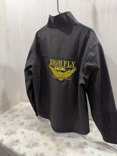 Devon & Jones High Fly Racing Embroidered Soft Shell Jacket Black Gray L image 5