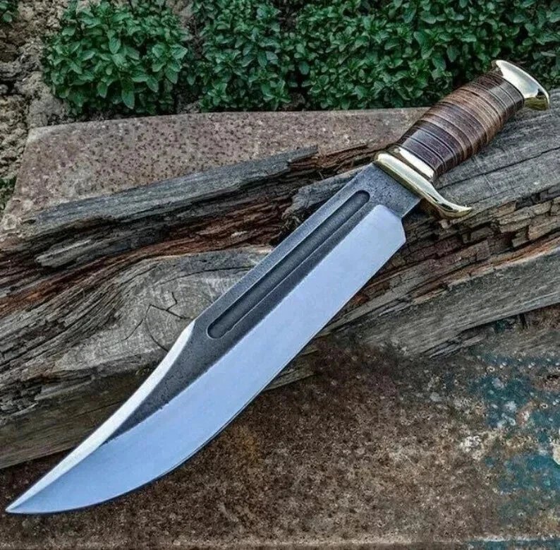 Custom Handmade Carbon Steel Blade Tactical Bowie Knife | Hunting Knife Camping
