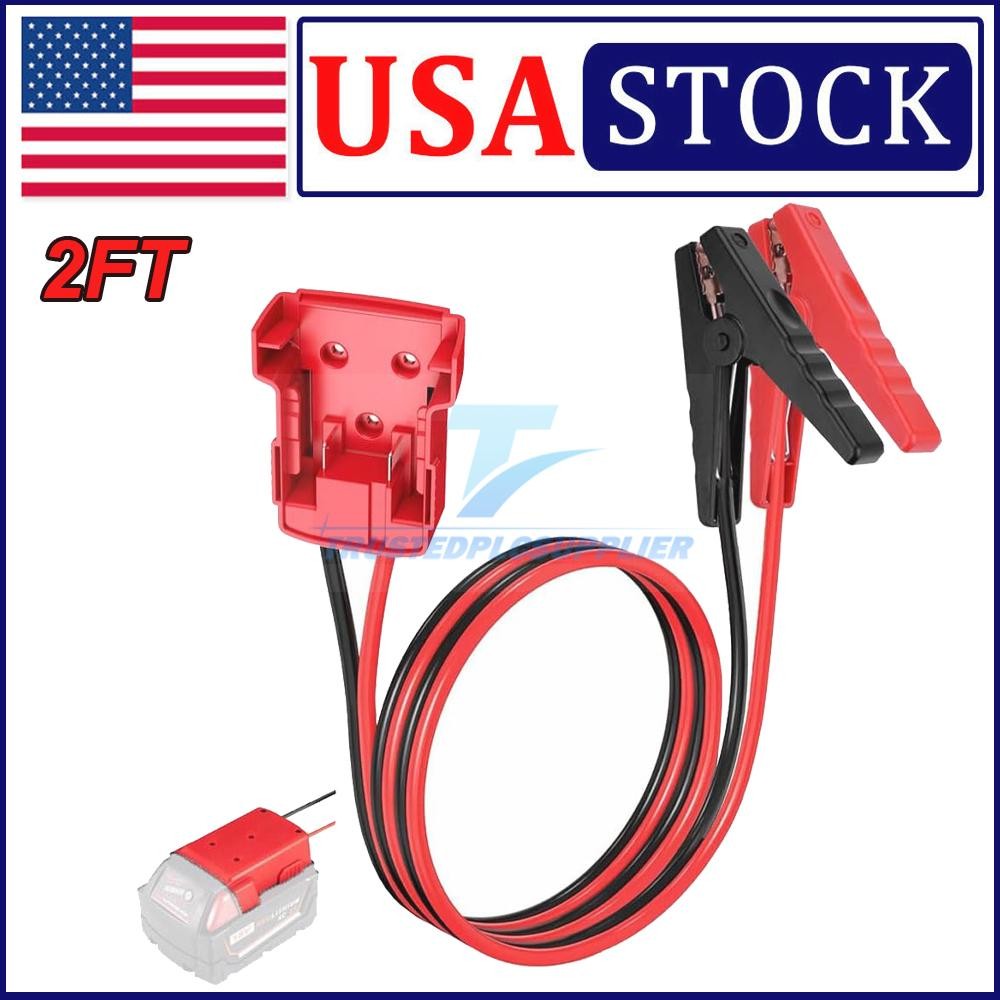 For Milwaukee M18 Power Battery Jumper Starter Jump Kit 8 AWG Auto Booster Cable