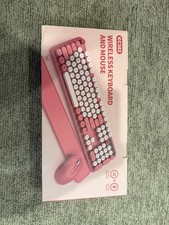 pink wireless keyboard and mouse