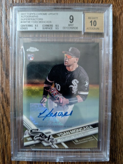 Yoan Moncada 2017 Topps Chrome Update SUPERFRACTOR AUTO 1/1 RC Rookie Card BGS 9