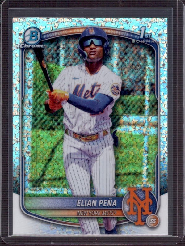 ELIAN PENA 2025 Bowman Chrome 1st #BCP-155 Mini Diamond Refractor Rookie RC