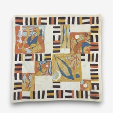 Vintage Kansai Handkerchief Scarf Abstract Artworks Neckerchief Square 17x17