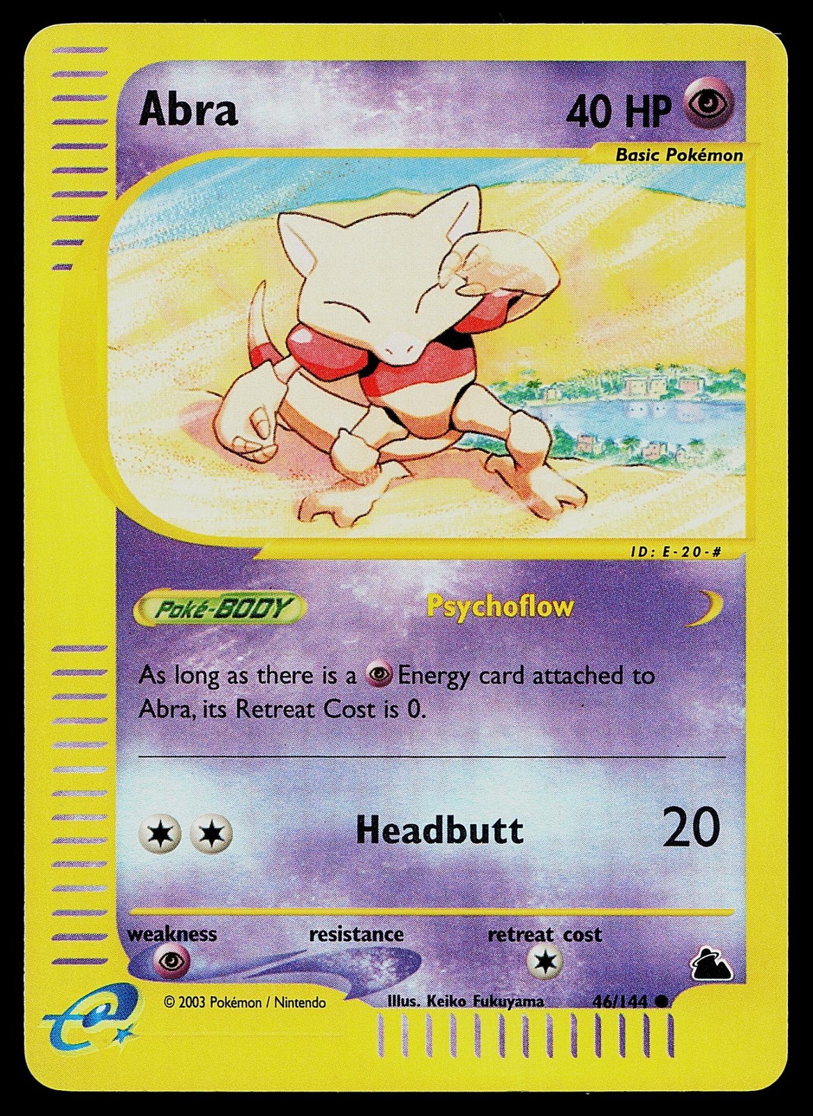 Pokemon Card - Abra Skyridge 46/144 Reverse Holo Common