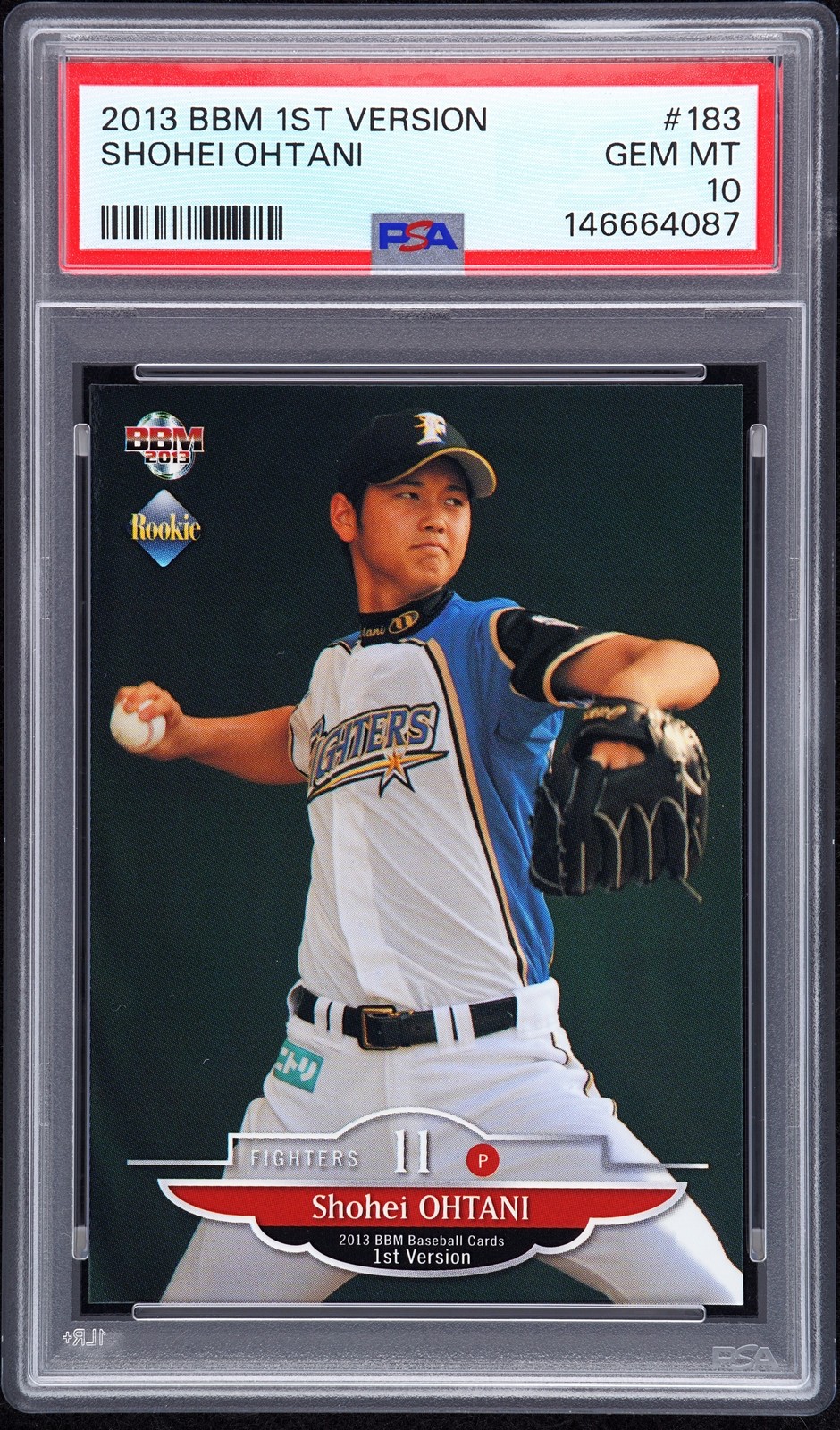 2013 BBM JAPANESE 1ST VERSION RED WING #183 SHOHEI OHTANI ROOKIE RC PSA 10
