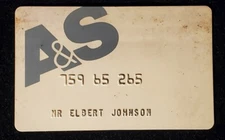 A&S charge card ~ our inventory # cc1039