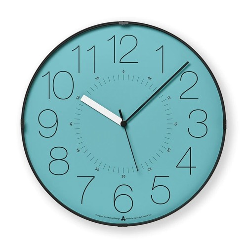 MoMA Exclusive Lemnos CARA Wall Clock Turquoise Stylish Design - Made in Japan - Picture 2 of 3