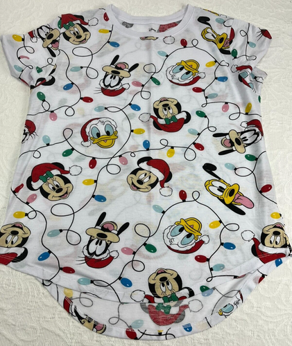 Disney Mickey Mouse Christmas 21Colorful Short Sleeve T-Shirt - XL (15-17) - Picture 1 of 5