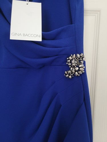 Gina Bacconi V-Ausschnitt Kleid mit Verzierung Maxi Abendkleid UK14 UVP 240£ - Bild 4 von 15
