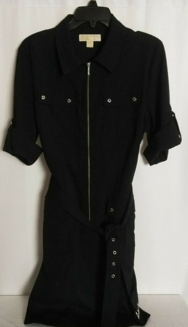 michael kors zip front shirt dress