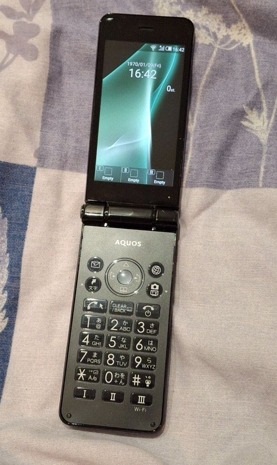 Sharp Aquos 601sh Keitai 2 Unlocked 4G Flip Phone Black FAST UK