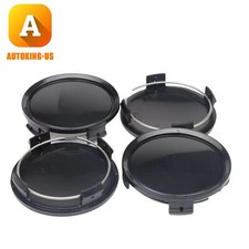 Universal 75mm Dia 4 Clips Wheel Tyre Center Hub Caps Cover Black Pack Of 4