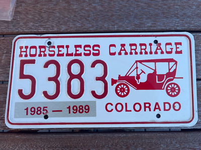 1985-89 COLORADO HORSELESS CARRIAGE LICENSE PLATE 5383 | eBay