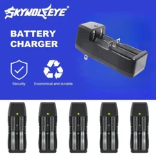 6PCS 4.2V Universal Smart Charger 2-Slot for 3.7v Lithium Rechargeable Battery