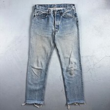 Levis 501 Vintage 80s USA XX Straight Leg Jeans Blue Light ALTERED Act 30x27
