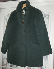 Fat Face Tanya Teddy Coat Bnwt Size 12 Teal Green