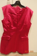 Alexander McQueen Fuschia silk tunic It.46 sleeveless