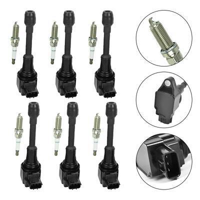 6x Ignition Coil+Spark Plug UF550 Für Infiniti G25 Nissan Maxima 3.5 V6 09-19 F4
