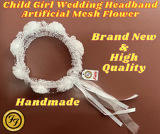 Flower Girl, First Communion, Wedding, White Floral Hair Wreath, Floral Crown.