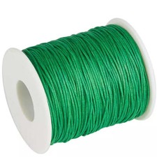 WAXED Cotton Cord 1mm 100 yard Roll - Green