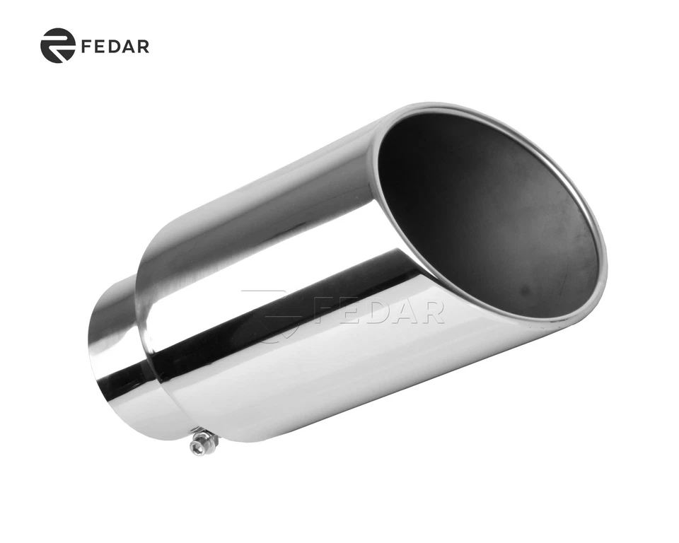 Entrada de 5" 7" Salida 15" Largo Enrollado Extremo Corte Ángulo Camión Tubo de Escape Punta Foto 4 de 4