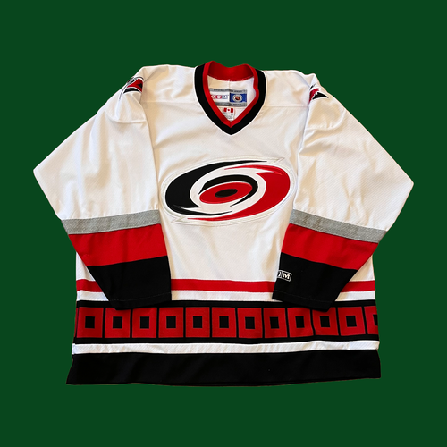 CCM NHL Carolina Hurricanes Jersey White Mens XXL 2XL Sport VTG 90s