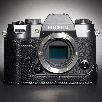 Handmade Genuine Leather Camera Half Cover Case Bag For Fujifilm X-T50