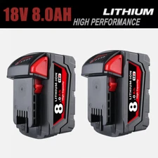 2 PACK For Milwaukee M18 Lithium 8.0 AH Extended Capacity Battery 48-11-1860 18V