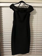 Calvin Klein Beautiful Women’s Dress Hand Beaded/ Sequined Size 4 NWT Black