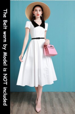 Custom Made to order Fit & Flare Swing Poplin Church Work Dress plus 1x-10x  Y481 | eBay