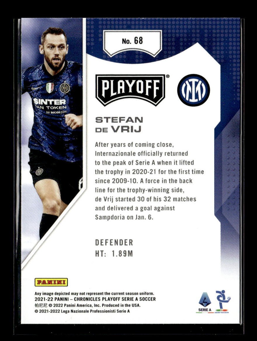 2021-22 Chronicles Playoff Serie A Purple Astro Stefan de Vrij