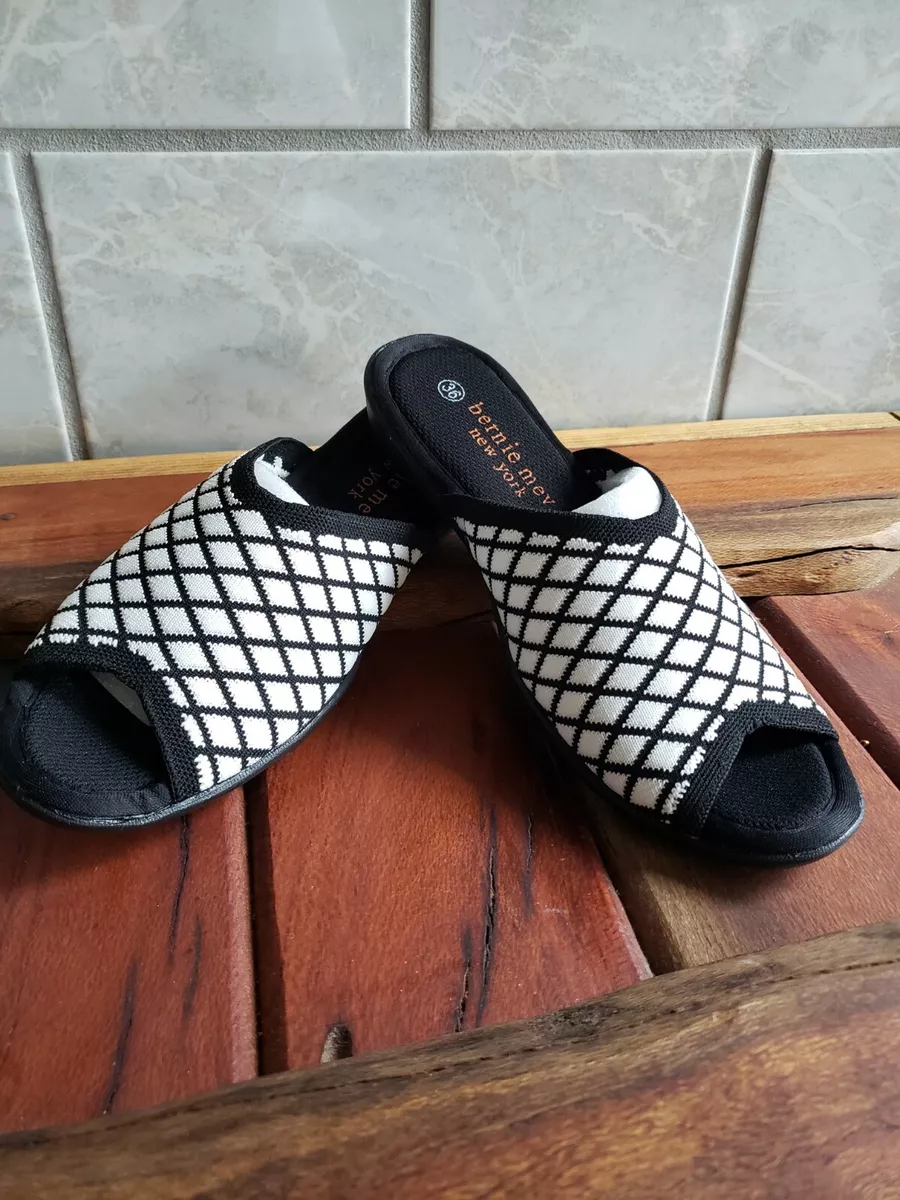 BERNIE MEV Bon Bon X Slide Sandals US 6.5 EU 37 Black White
