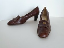 VTG Salvatore Ferragamo Boutique Brown w Tassel Size 8 AAA Women's Shoes Italy