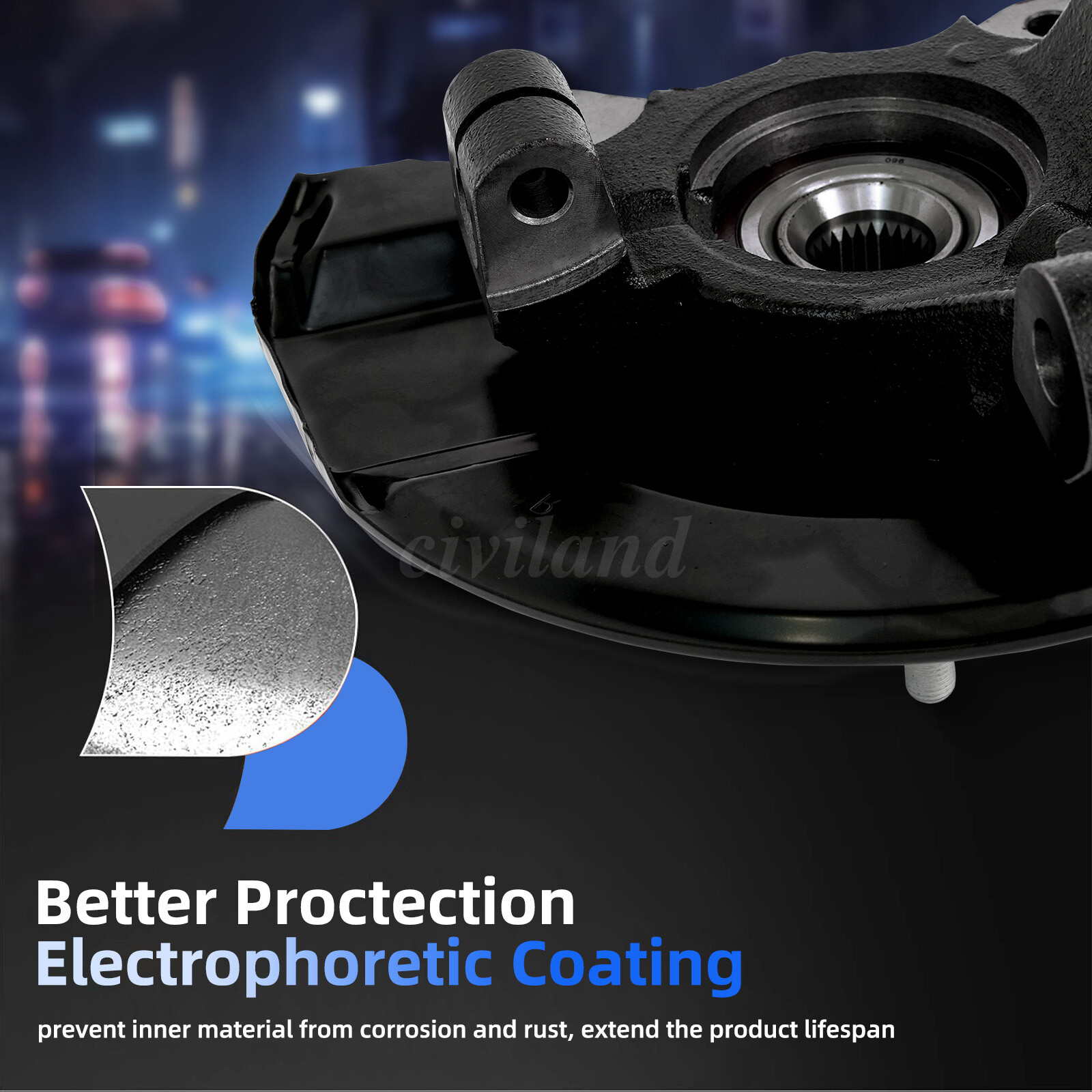 Front Pair Steering Knuckle+Wheel Hub Bearing for 2007-2017 Jeep Patriot Compass