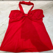 ATHENA Womens RED Swimsuit Full Piece TOP Halter or Strapless Style Sz 12