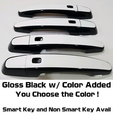 2 Sets of Custom Vinyl Overlays Non Smart Key Feature 2014-2020 Compatible With Chevy Silverado Silver Ice Metallic 