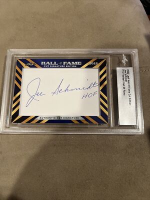 Joe Schmidt 2022 Leaf Hall of Fame Cut Signature Edition Auto Lions HOF