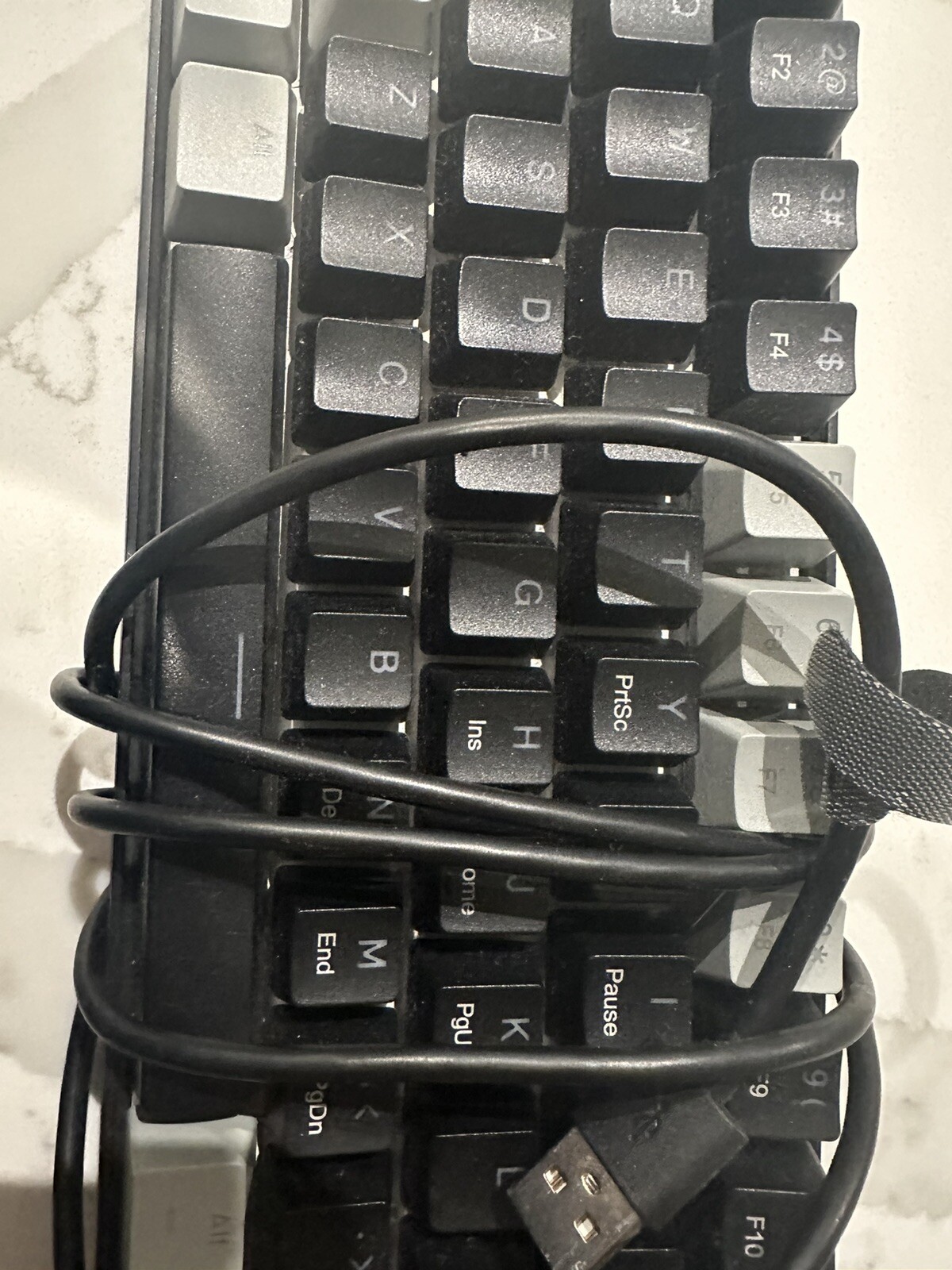 60 Percent Mechanical Gaming Keyboard, Gray&Black Mixed Color Keycaps Gaming ...