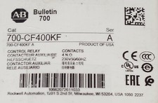 ALLEN BRADLEY 700 CF400KF 230 VAC 4 NO Control Relay