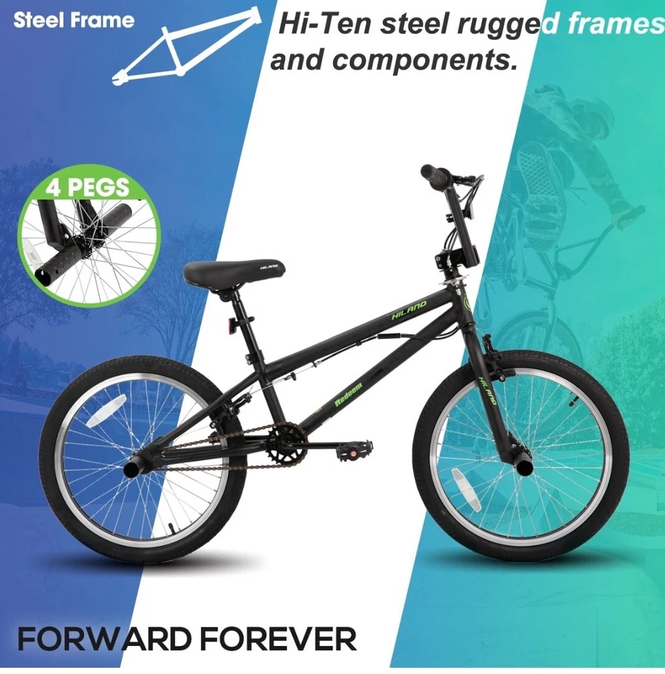 Bicicleta para niños Hiland 20" BMX Freestyle negra Foto 2 de 4