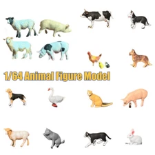Diorama 1/64 Animal Figure Model Poultry Pets Farm Scene Doll Model Accessories