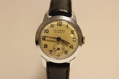 ART DECO WW2 ERA NICE CLASSIC RARE LADIES SUB SECOND SWISS WATCH ''NIVREL''