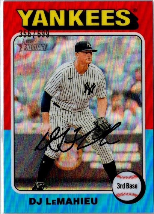 2024 Topps Heritage High Number DJ LeMahieu #481 Chrome /699 Yankees Baseball Card