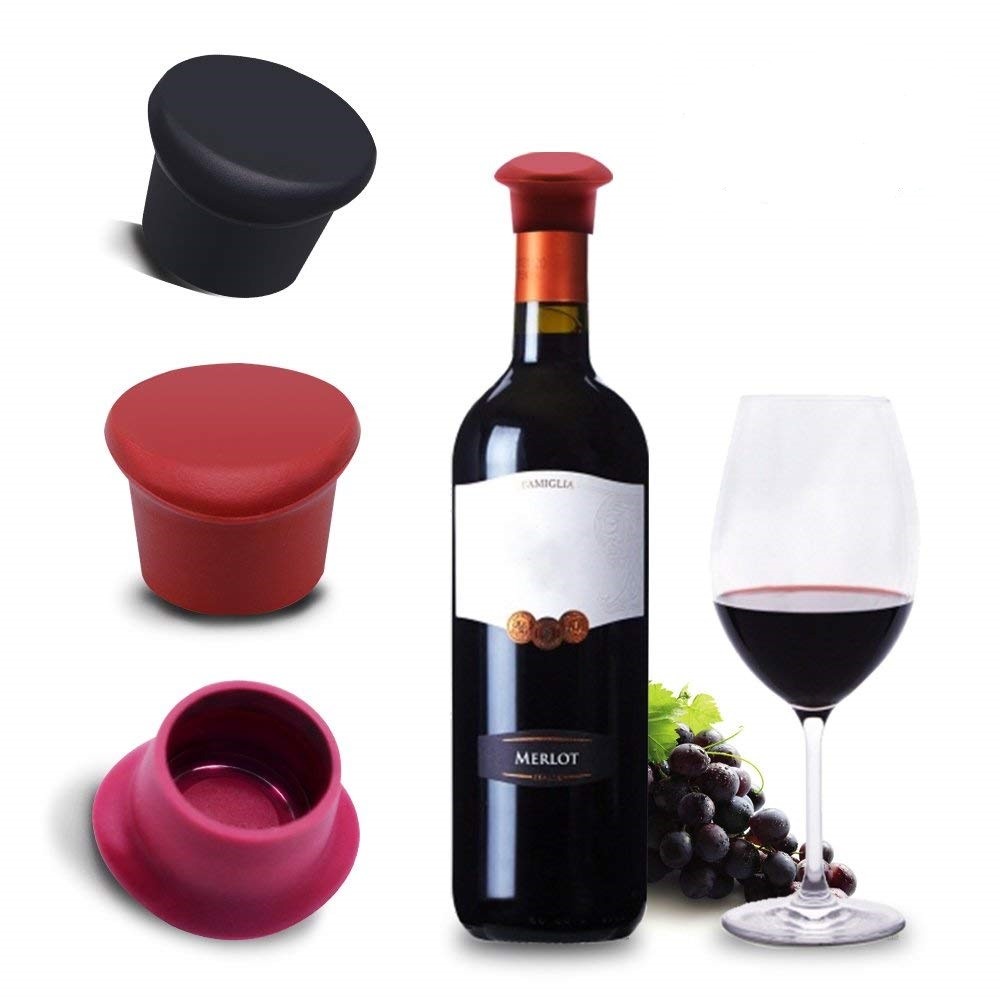 3PC Silicone Bottle Caps Reusable Beer Soda Wine Saver Lids Cola Stopper Covers