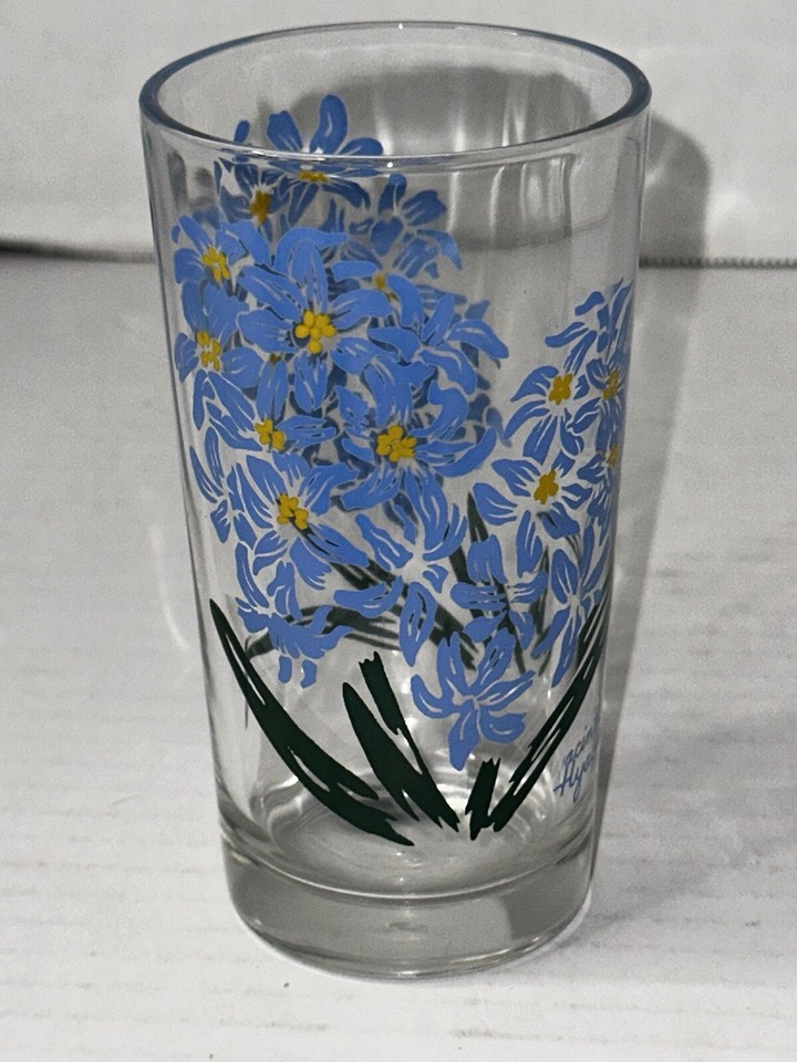 Vintage Boscul Peanut Butter Flower Drinking Glasses 5” Set 8 W