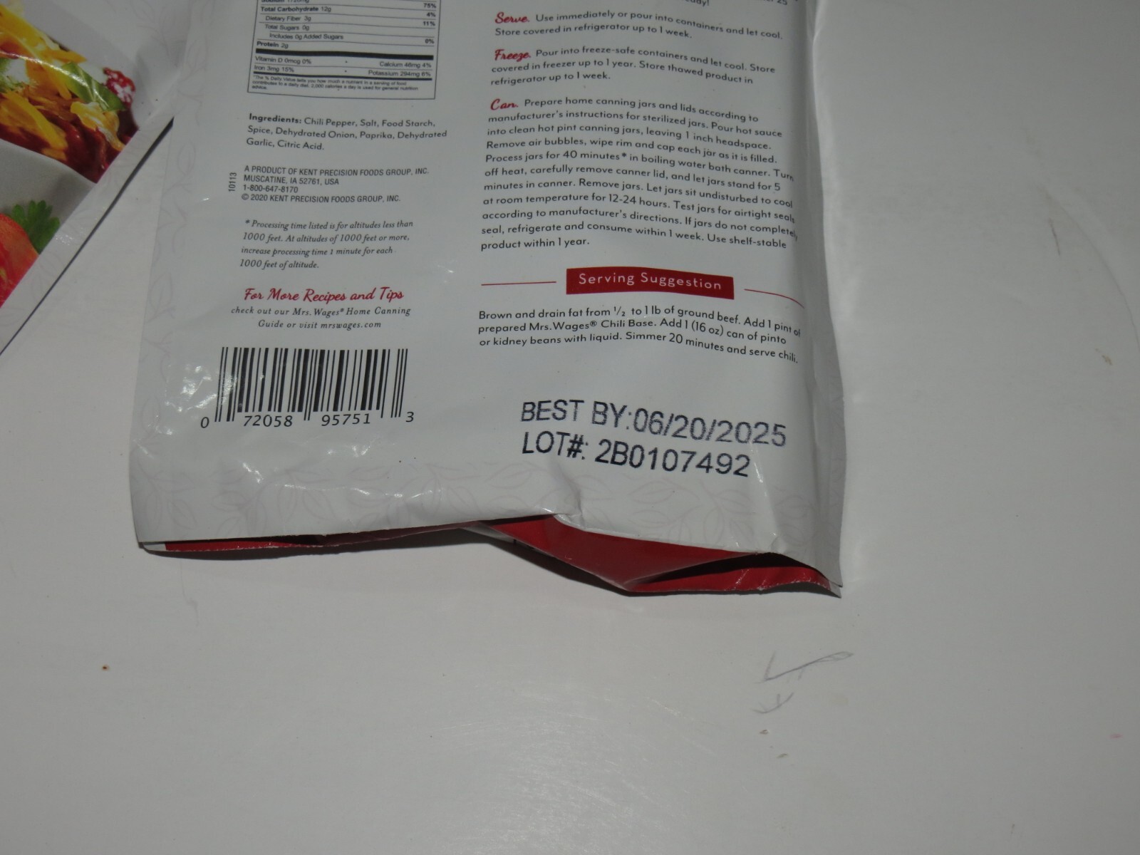 Mrs. Wages W537-J4425 5 oz Chili Base Tomato Seasoning Mix - 4 Packs