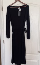 gibson look sweater knit dress Sz S in black , NWT , ribbed , dropped shoulder
