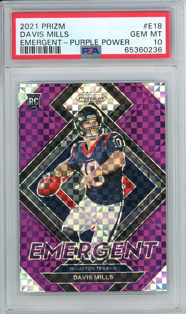 Davis Mills Panini Prizm Emergent #E18 Purple Power