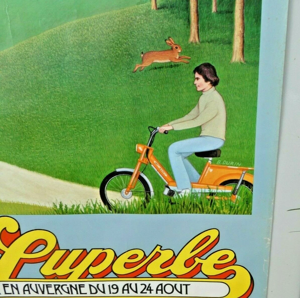 Peugeot: La viree superbe. La Course au Tresor Auvergne. Motocyclette ,Affiche - Photo 2/2