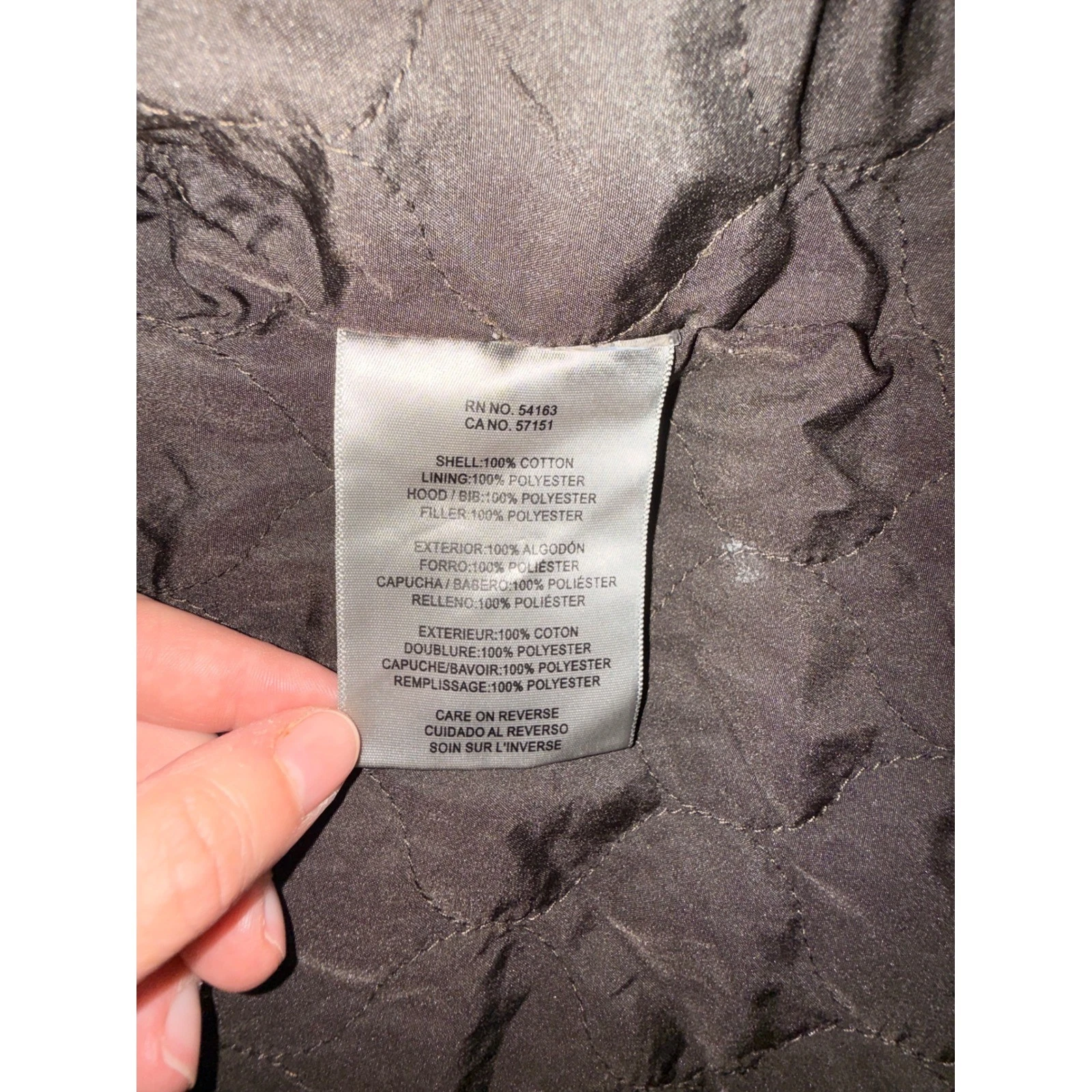 Levi Strauss Mens Brown Cotton Field Jacket Hooded Quilted Lined Utility Coat L - product detail image 4